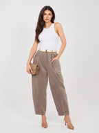 Pantaloni Carrot in Velluto a Coste con Cintura – Made