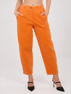 Arancione / ONE SIZE Pantaloni Carrot in Velluto a Coste