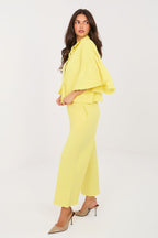 Pantaloni casual a gamba larga in cotone elasticizzato