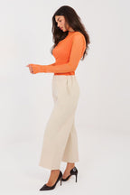 Pantaloni casual a gamba larga in cotone elasticizzato