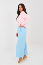 Pantaloni casual a gamba larga in cotone elasticizzato