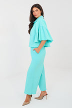 Pantaloni casual a gamba larga in cotone elasticizzato