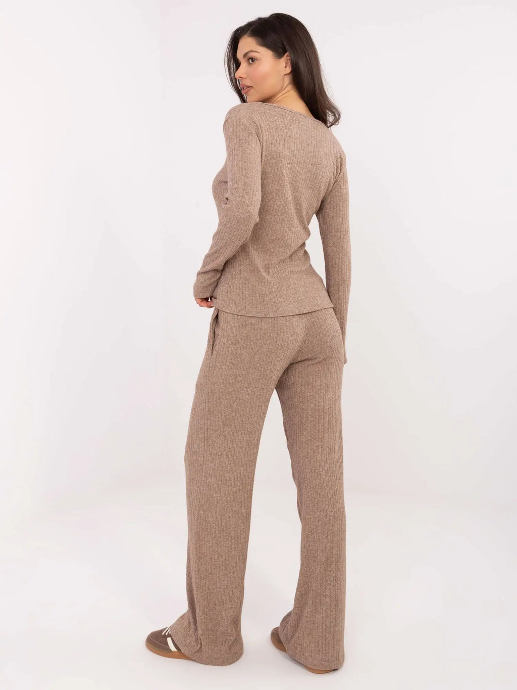 Pantaloni da donna in maglia a coste - 221379