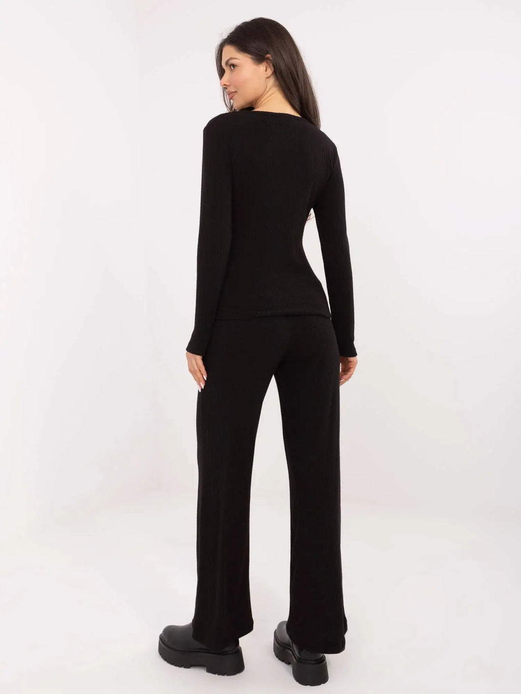 Pantaloni da donna in maglia a coste - 221379