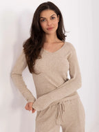 Pantaloni da donna in maglia a coste - 221379