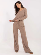 Pantaloni da donna in maglia a coste - 221379