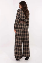 Pantaloni da donna larghi a quadri - 220033