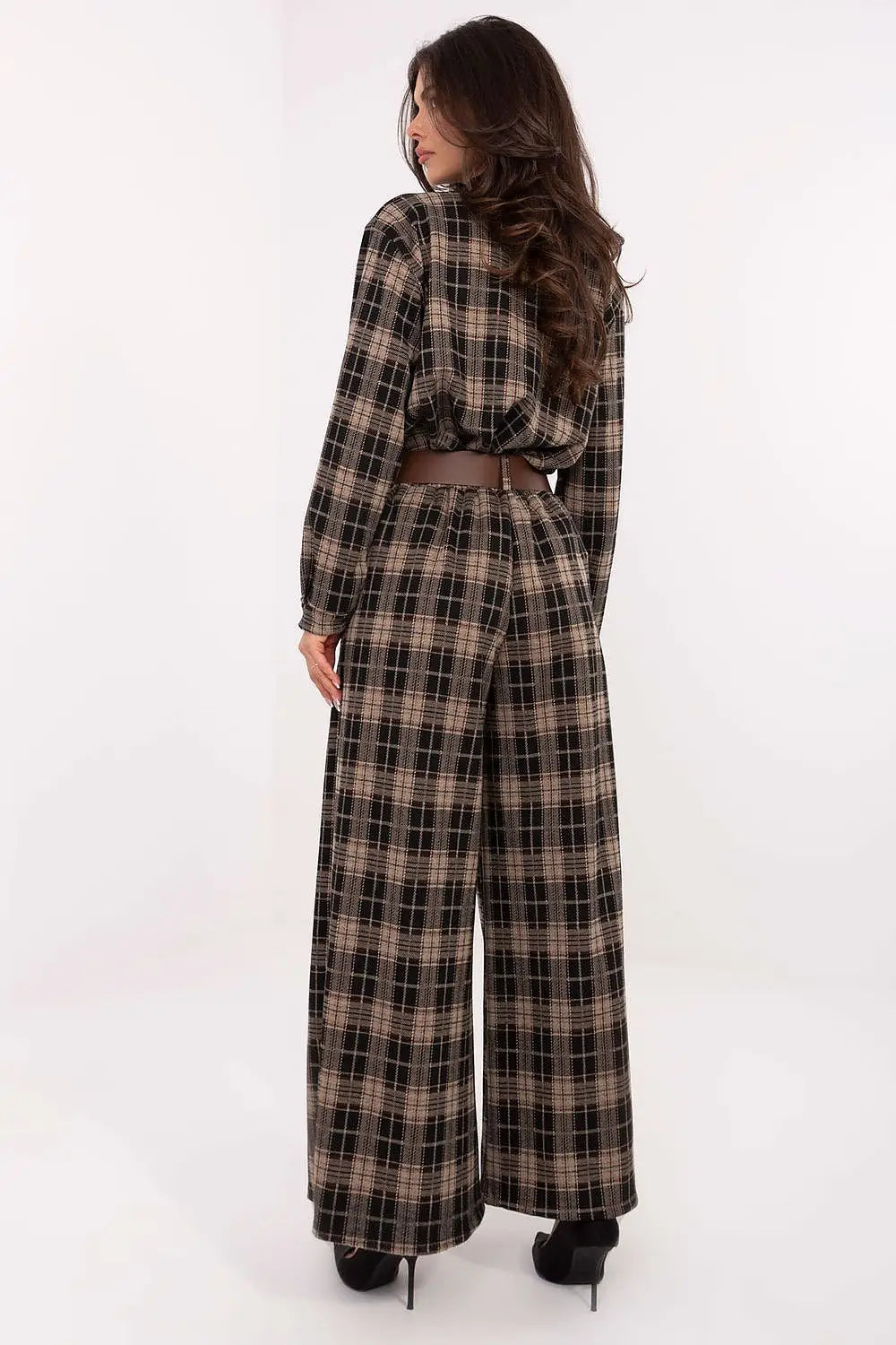 Pantaloni da donna larghi a quadri - 220033