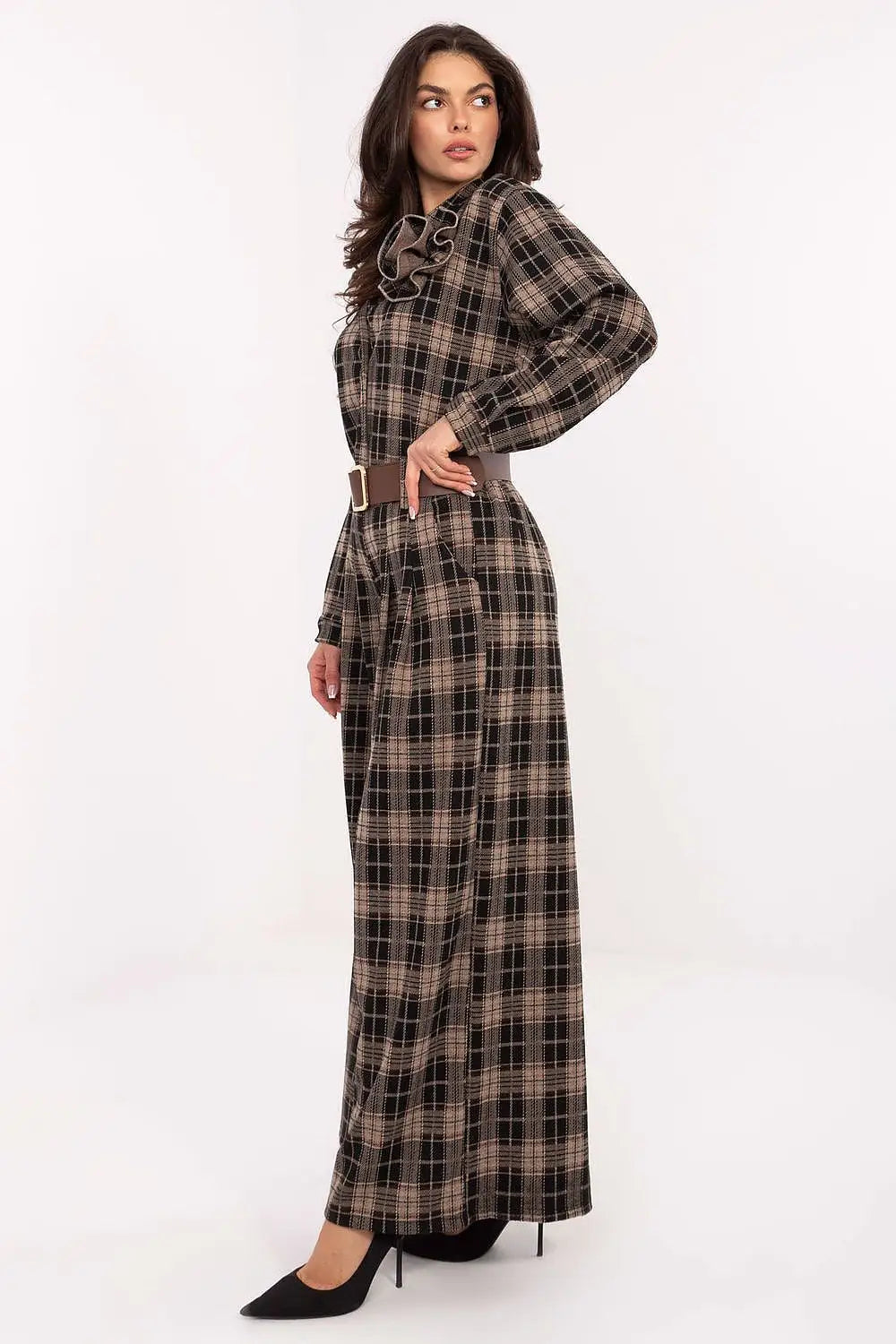 Pantaloni da donna larghi a quadri - 220033