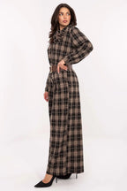 Pantaloni da donna larghi a quadri - 220033