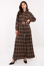 Pantaloni da donna larghi a quadri - 220033