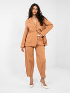 Pantaloni da donna carrot in cotone con vita alta (Dana)