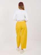 Pantaloni da donna carrot in cotone con vita alta (Dana)