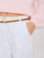 ONE SIZE / Bianco Pantaloni da donna carrot in cotone