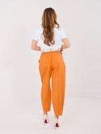 Pantaloni da donna carrot in cotone con vita alta (Dana)