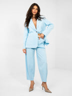 Pantaloni da donna carrot in cotone con vita alta (Dana)