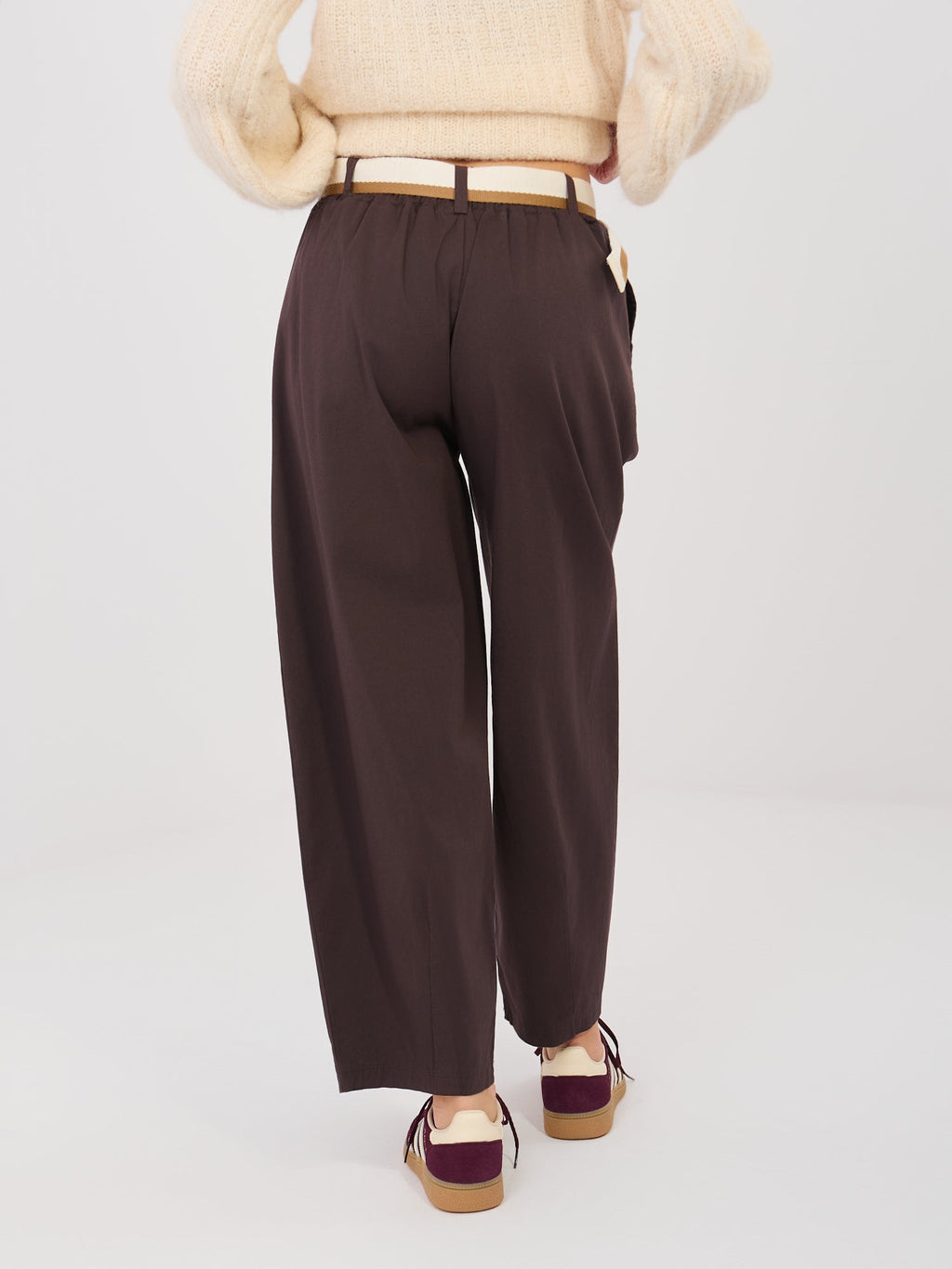 Pantaloni da donna carrot in cotone con vita alta (Dana)