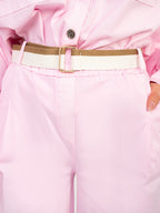 ONE SIZE / Rosa Pantaloni da donna carrot in cotone