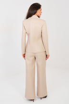 Pantaloni da donna in ecopelle con gamba ampia e vita alta