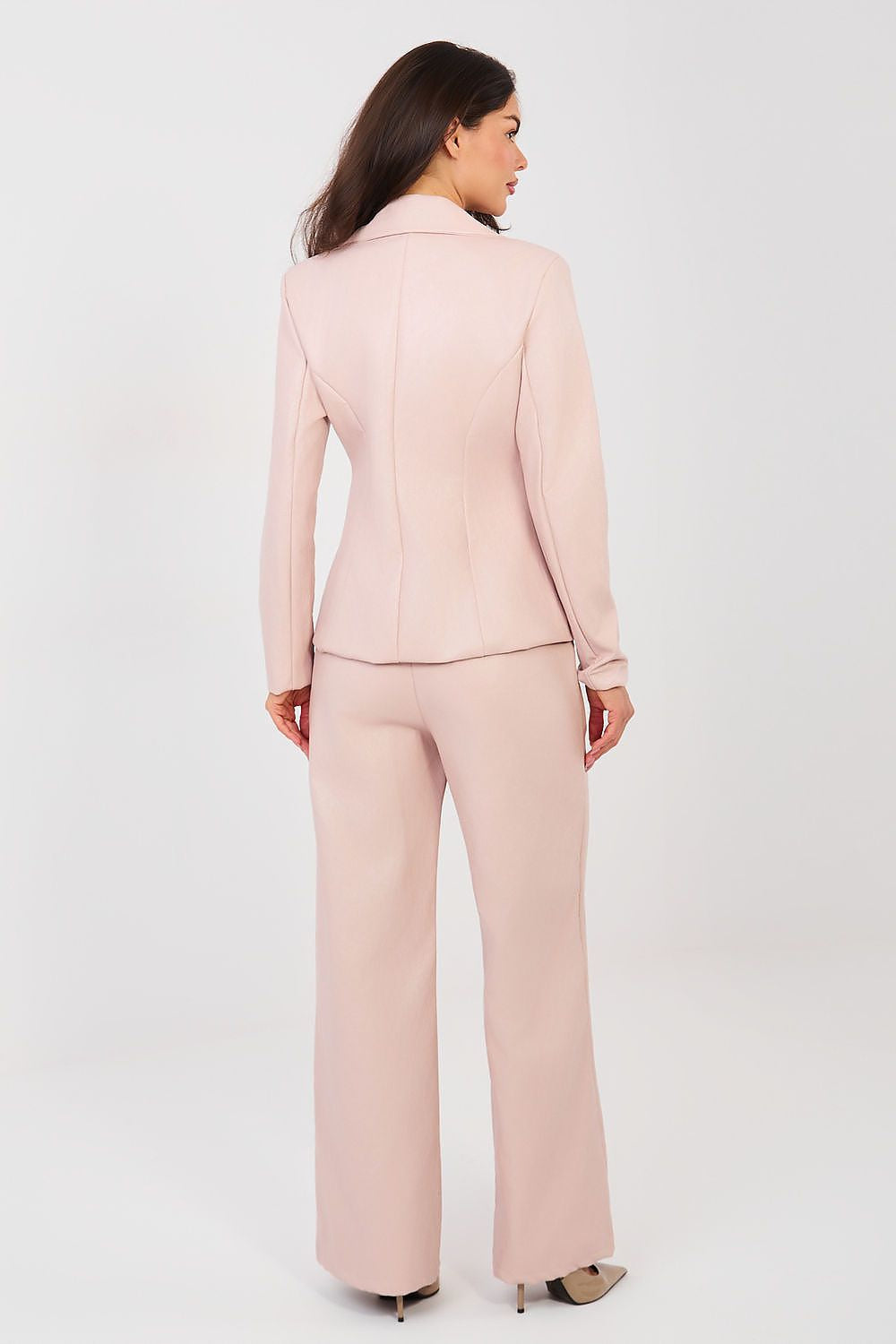 Pantaloni da donna in ecopelle con gamba ampia e vita alta