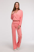 Rosa / S Pantaloni da donna sportivi in cotone - LEISURE