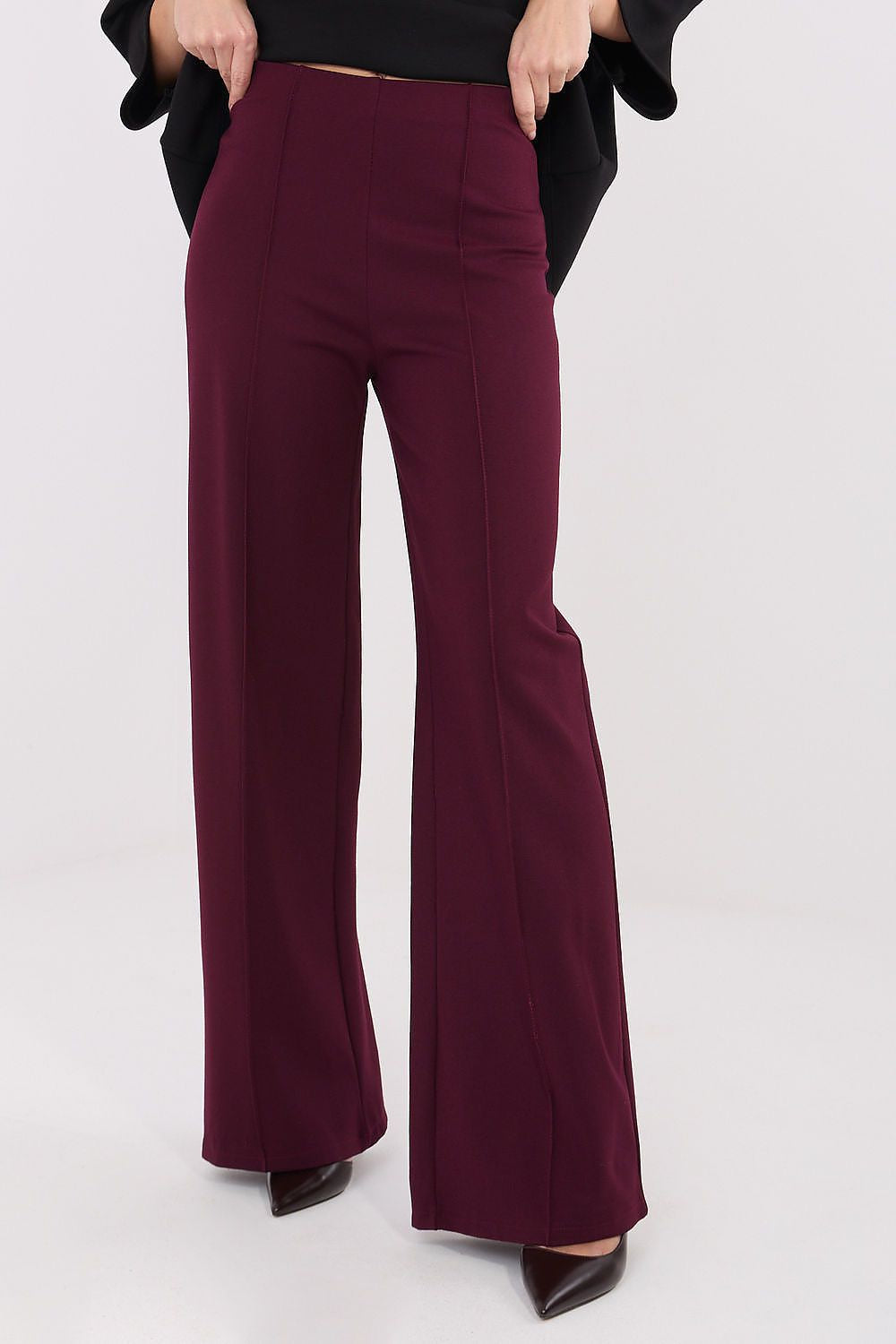 Rosso / S Pantaloni da donna con taglio wide leg - 222240