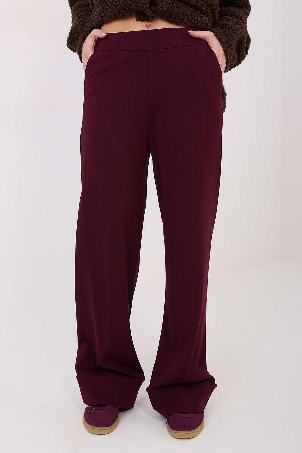Rosso / S/M Pantaloni da donna con taglio a zampa - MONICA
