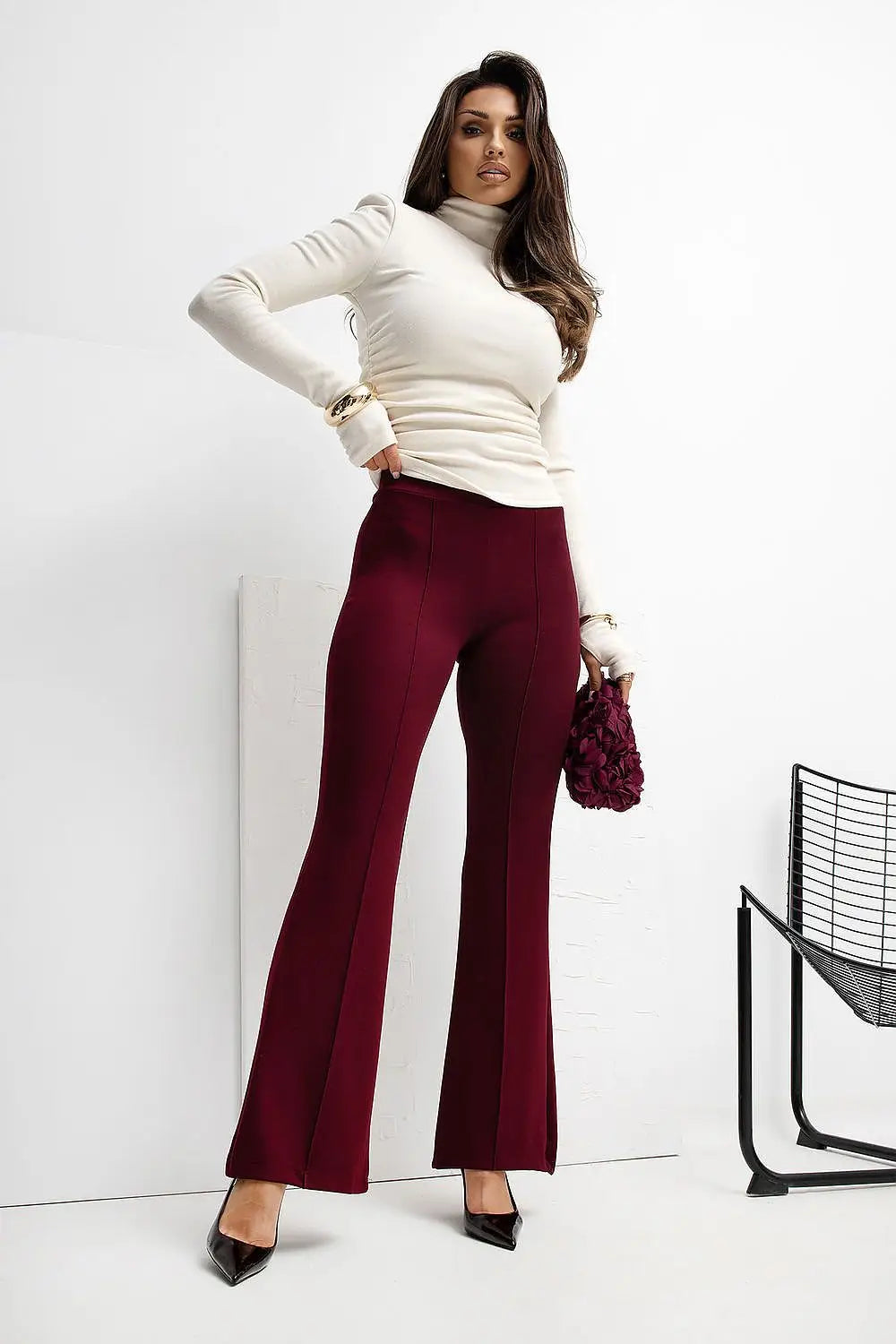 Pantaloni donna in viscosa elasticizzata - 221532M