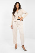 Beige 2 / Universale Pantaloni eleganti da donna in viscosa