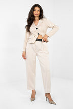 Beige 2 / Universale Pantaloni eleganti da donna in viscosa