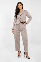 Beige / Universale Pantaloni eleganti da donna in viscosa