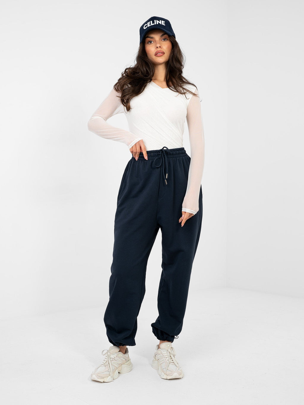 Pantaloni Jogger in 100% Cotone a Vita Alta (Abigail)