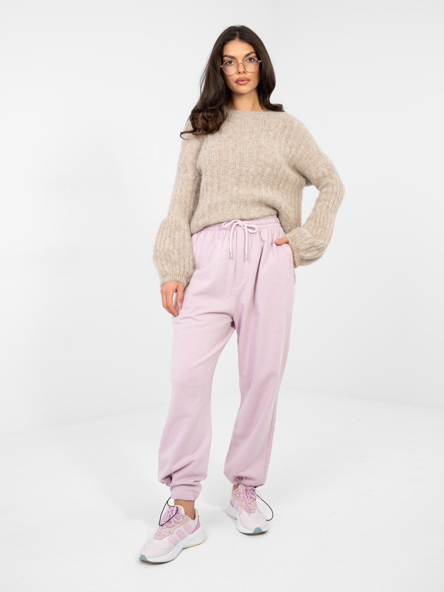 Pantaloni Jogger in 100% Cotone a Vita Alta (Abigail)