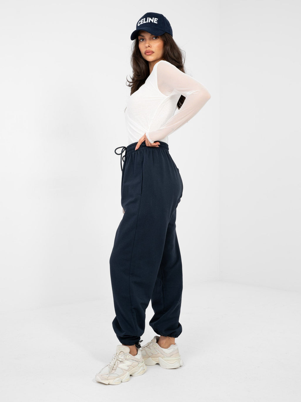 Pantaloni Jogger in 100% Cotone a Vita Alta (Abigail)