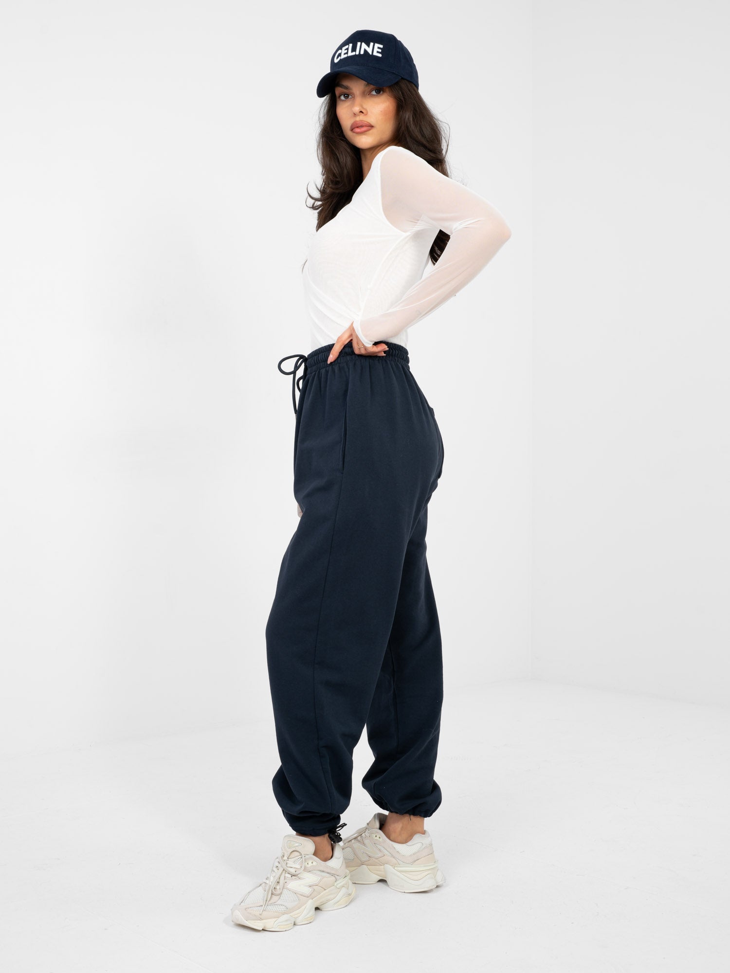 Pantaloni Jogger in 100% Cotone a Vita Alta (Abigail)