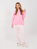 Rosa / S Pantaloni Jogger in 100% Cotone a Vita Alta