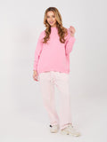 Rosa / S Pantaloni Jogger in 100% Cotone a Vita Alta
