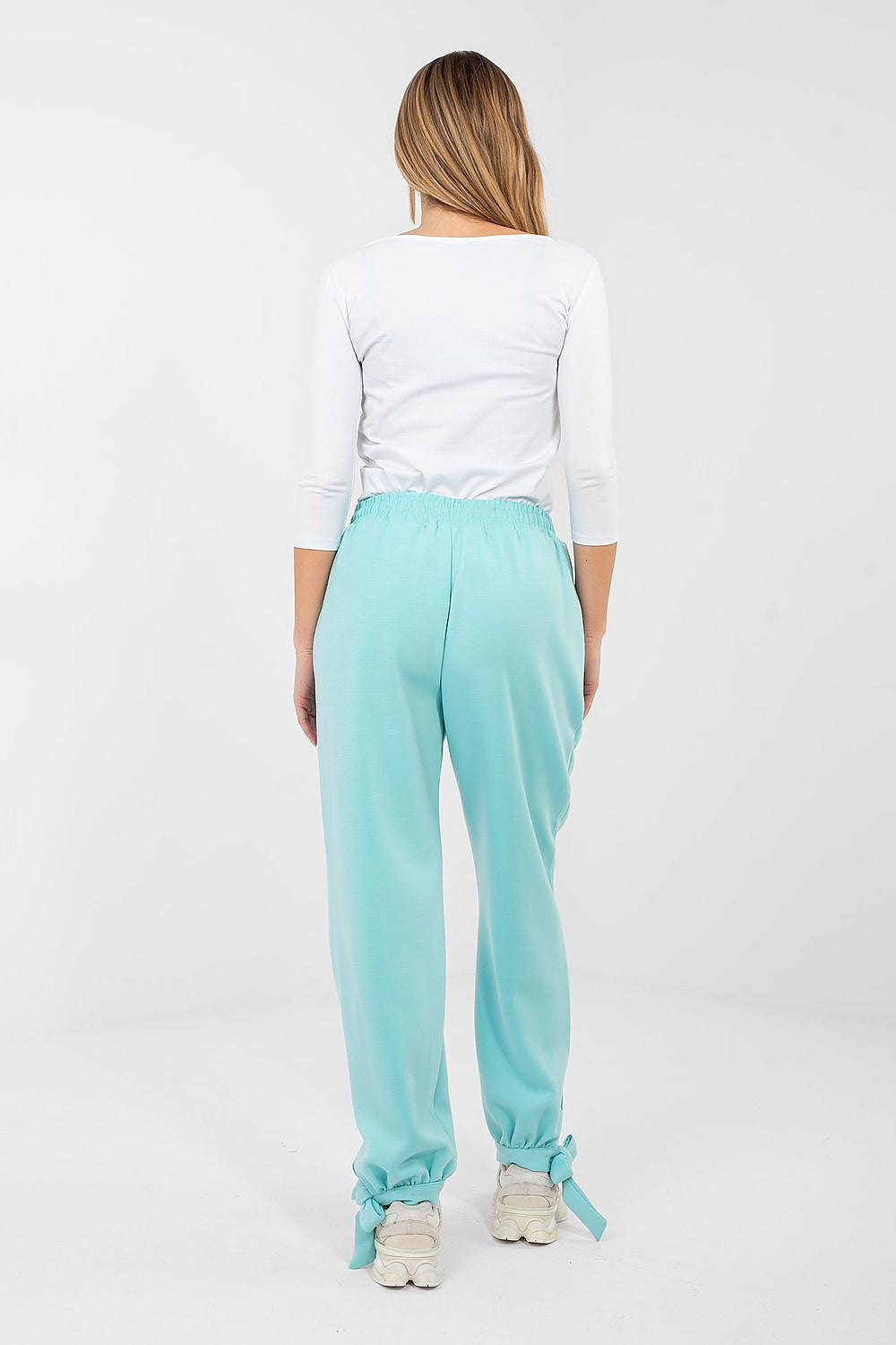 Pantaloni jogger in viscosa e cotone elasticizzato - 223779