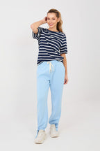 Azzurro / Universale Pantaloni jogger in viscosa e cotone