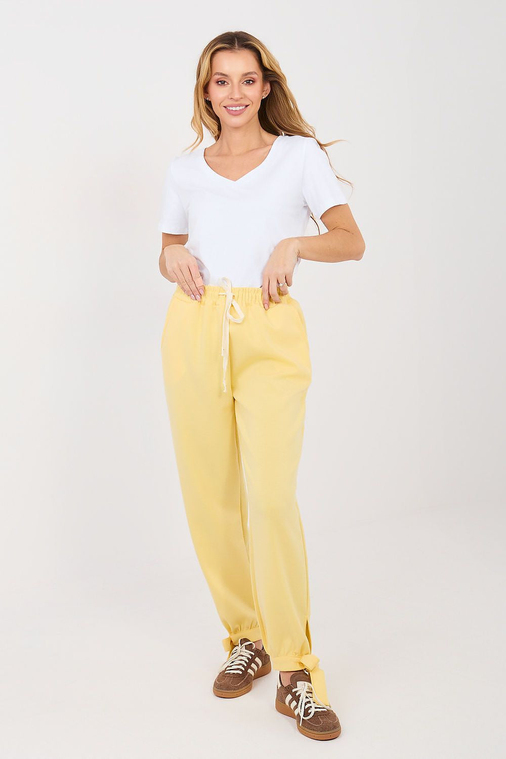 Giallo / Universale Pantaloni jogger in viscosa e cotone