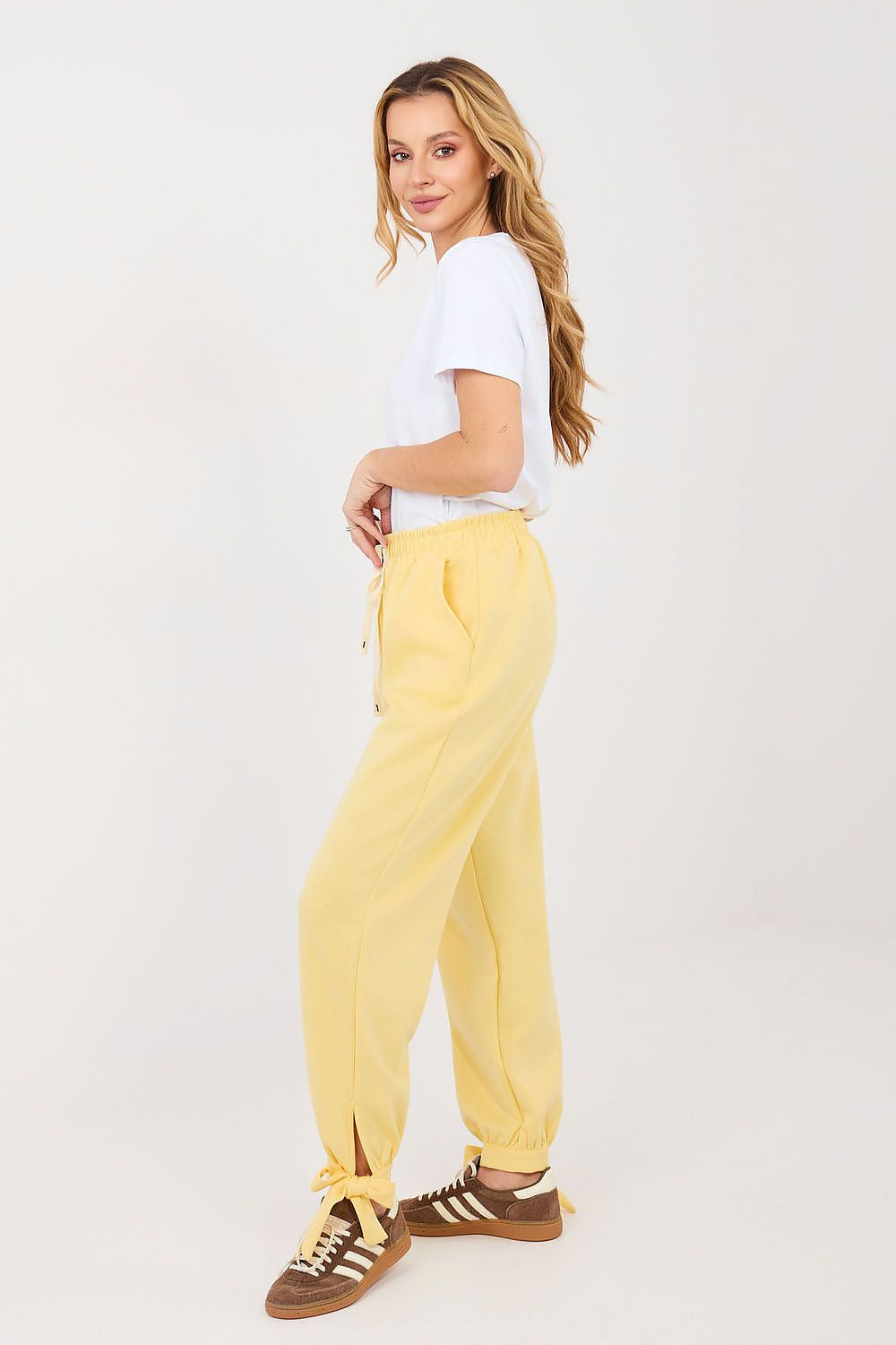 Pantaloni jogger in viscosa e cotone elasticizzato - 223779