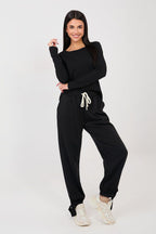 Nero / Universale Pantaloni jogger in viscosa e cotone