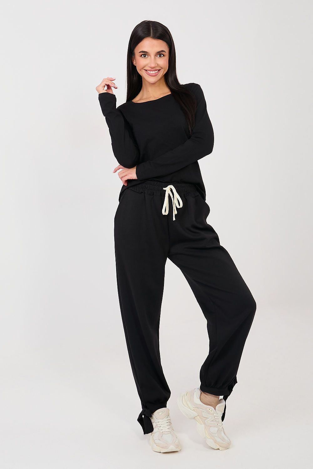 Nero / Universale Pantaloni jogger in viscosa e cotone
