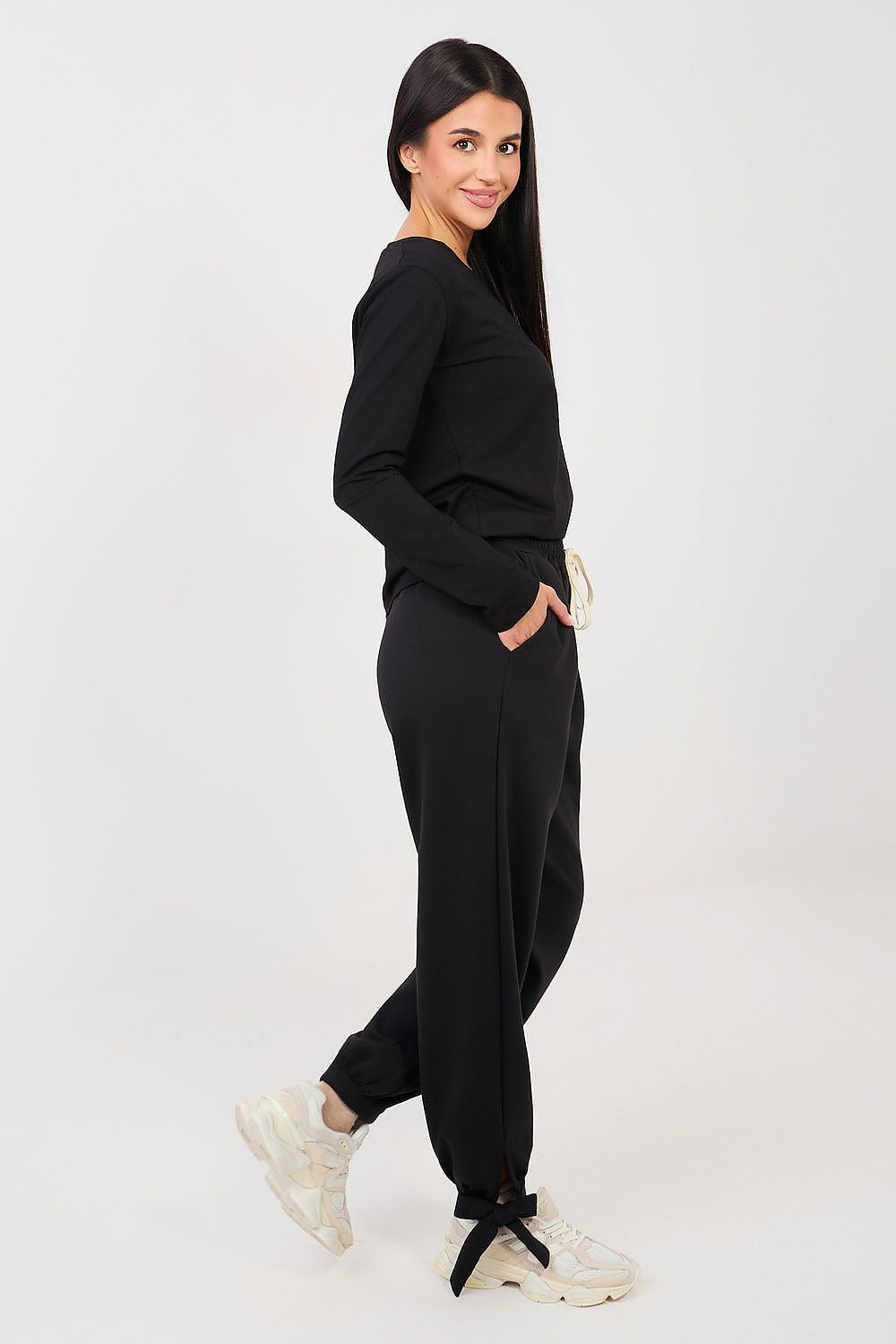 Pantaloni jogger in viscosa e cotone elasticizzato - 223779