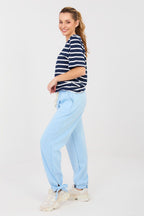Pantaloni jogger in viscosa e cotone elasticizzato - 223779