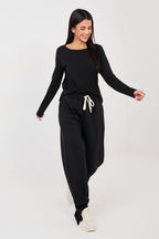 Pantaloni jogger in viscosa e cotone elasticizzato - 223779