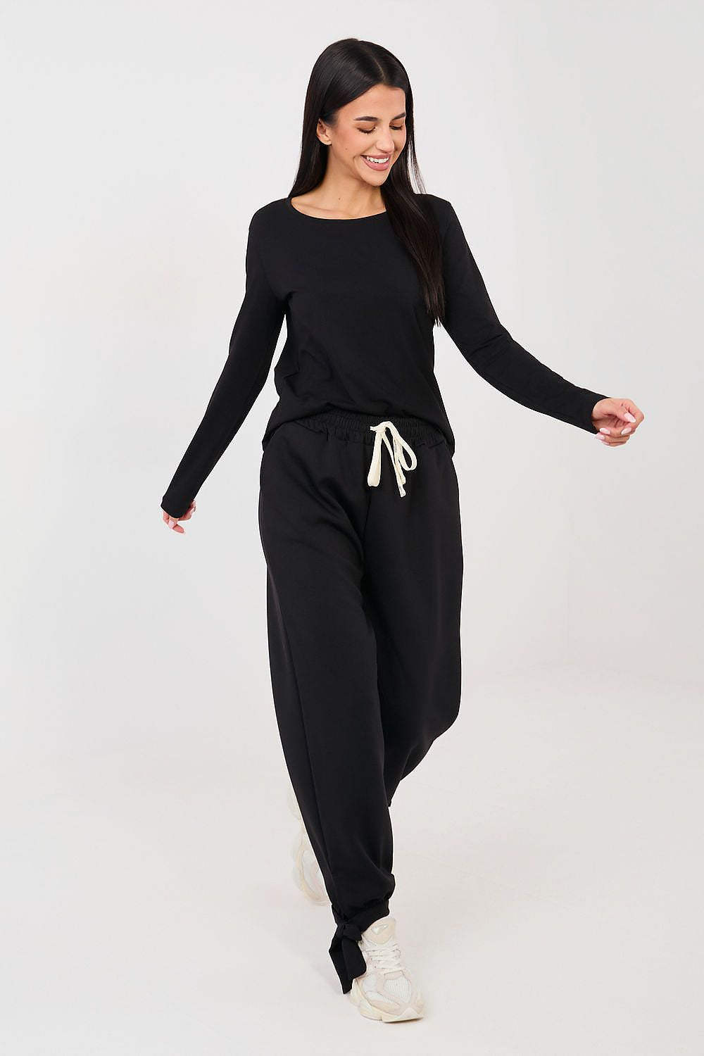 Pantaloni jogger in viscosa e cotone elasticizzato - 223779