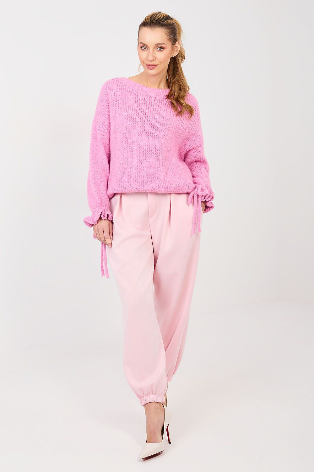 Rosa / Universale Pantaloni jogger in viscosa elasticizzata