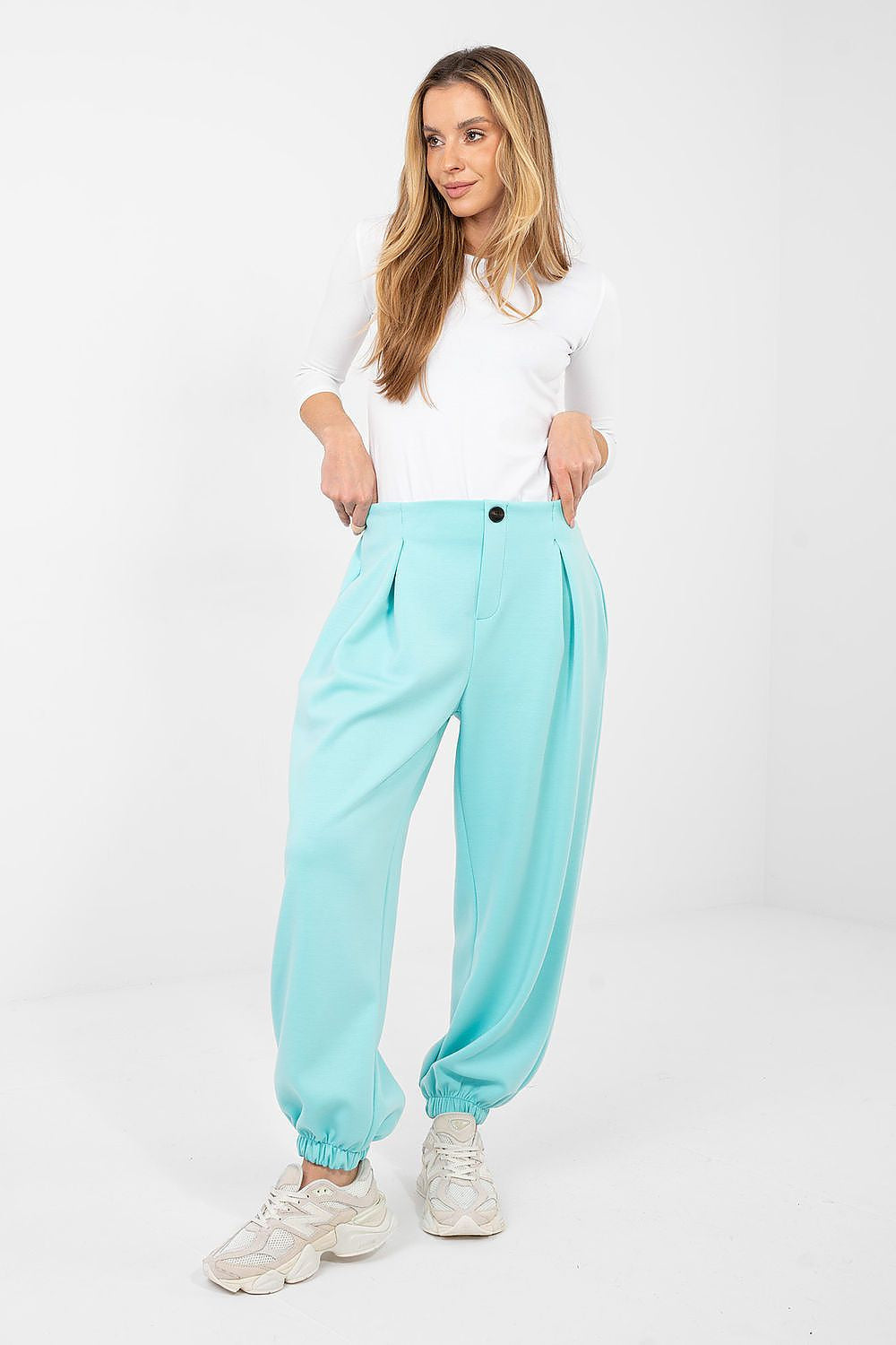 Pantaloni jogger in viscosa elasticizzata - 223748
