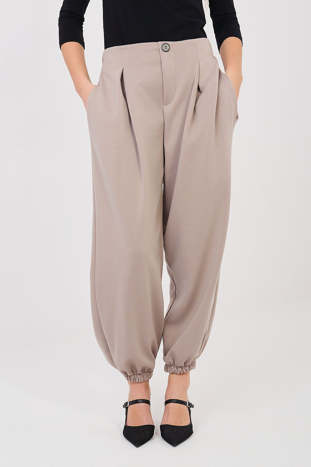Pantaloni jogger in viscosa elasticizzata - 223748